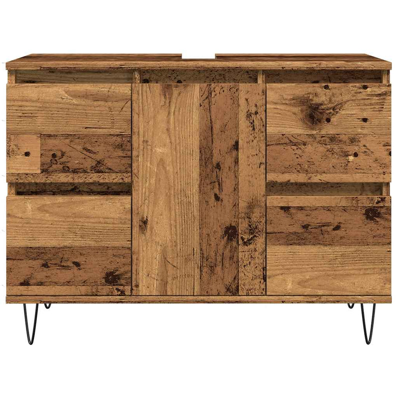 vidaXL antik fa színű szerelt fa mosdószekrény 80 x 33 x 60 cm