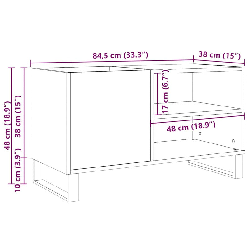 vidaXL antik fa színű szerelt fa hanglemezszekrény 84,5x38x48 cm