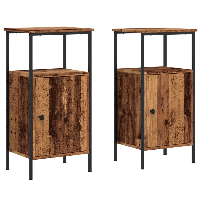 vidaXL 2 db antik fa színű szerelt fa éjjeliszekrény 41 x 31 x 80 cm