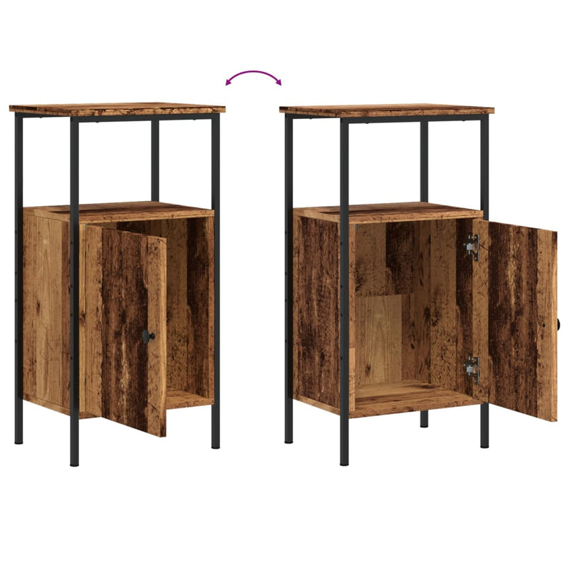 vidaXL 2 db antik fa színű szerelt fa éjjeliszekrény 41 x 31 x 80 cm
