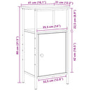 vidaXL kézműves tölgy színű szerelt fa éjjeliszekrény 41 x 31 x 80 cm