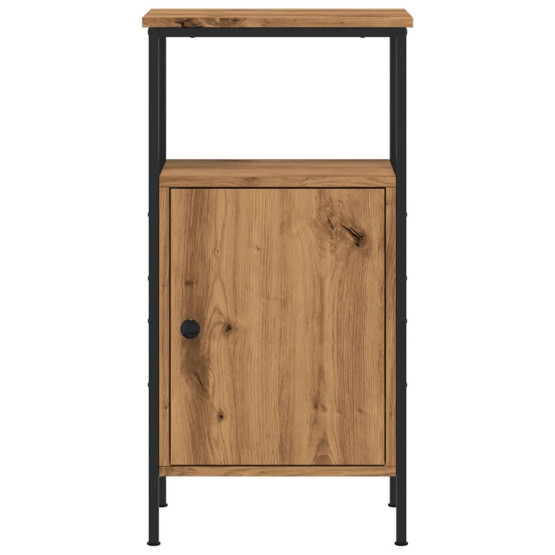 vidaXL 2 db kézműves tölgy színű szerelt fa éjjeliszekrény 41x31x80 cm