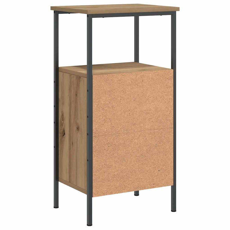 vidaXL 2 db kézműves tölgy színű szerelt fa éjjeliszekrény 41x31x80 cm
