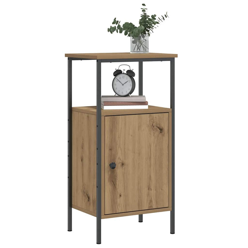 vidaXL 2 db kézműves tölgy színű szerelt fa éjjeliszekrény 41x31x80 cm