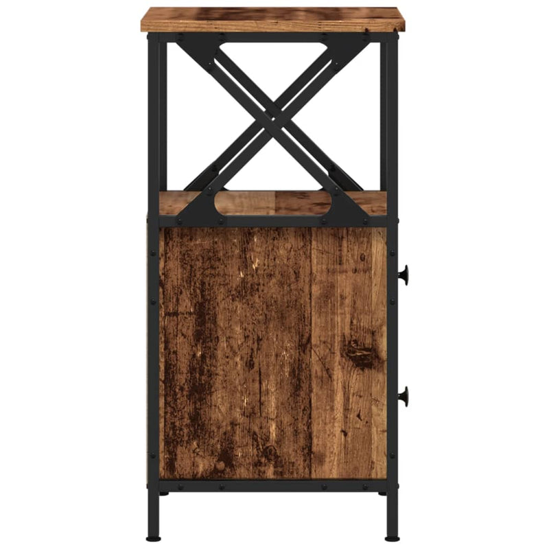 vidaXL antik fa színű szerelt fa éjjeliszekrény 34x35,5x70 cm