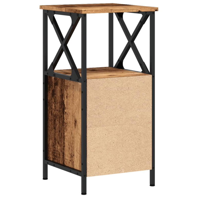 vidaXL antik fa színű szerelt fa éjjeliszekrény 34x35,5x70 cm