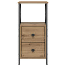vidaXL kézműves tölgy színű szerelt fa éjjeliszekrény 34 x 35,5 x 70cm