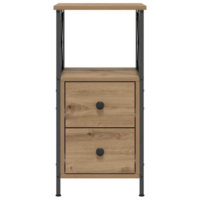 vidaXL kézműves tölgy színű szerelt fa éjjeliszekrény 34 x 35,5 x 70cm