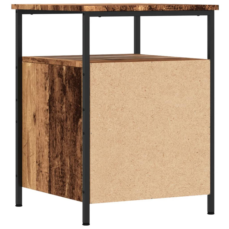 vidaXL 2 db antik fa színű szerelt fa éjjeliszekrény 44 x 45 x 60 cm