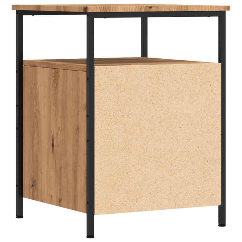 vidaXL 2 db kézműves tölgy színű szerelt fa éjjeliszekrény 44x45x60 cm