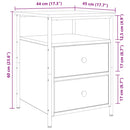 vidaXL 2 db kézműves tölgy színű szerelt fa éjjeliszekrény 44x45x60 cm