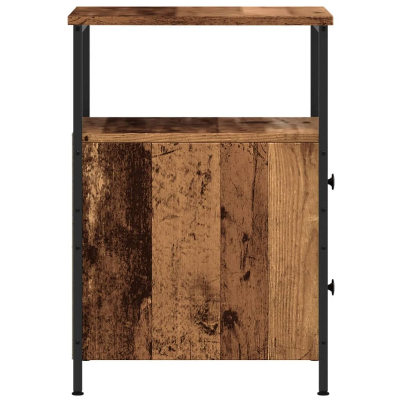 vidaXL 2 db antik fa színű szerelt fa éjjeliszekrény 34 x 35,5 x 50 cm