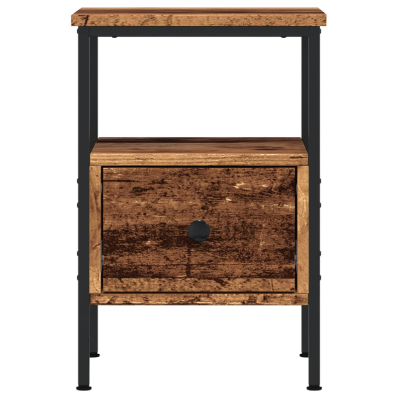 vidaXL 2 db antik fa színű szerelt fa éjjeliszekrény 34 x 36 x 50 cm