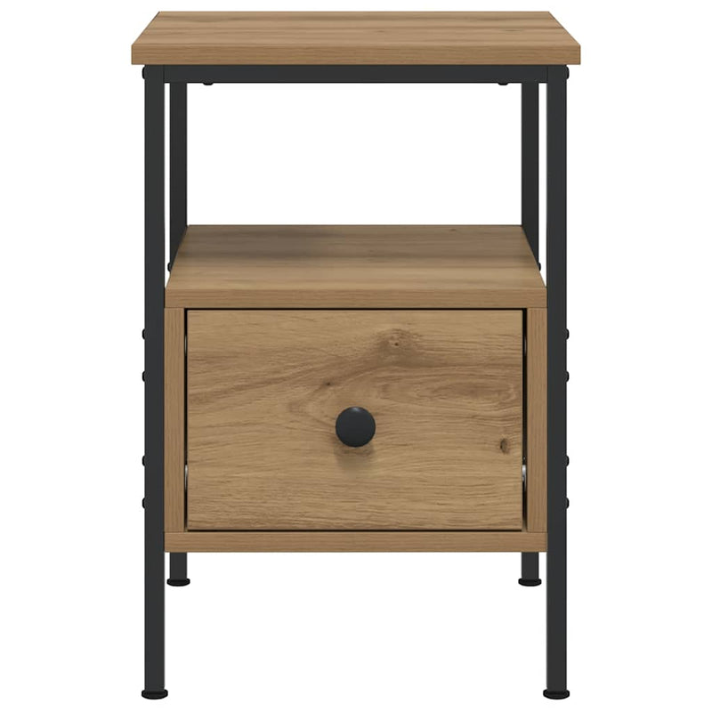 vidaXL 2 db kézműves tölgy színű szerelt fa éjjeliszekrény 34x36x50 cm