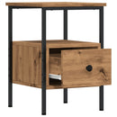 vidaXL 2 db kézműves tölgy színű szerelt fa éjjeliszekrény 34x36x50 cm