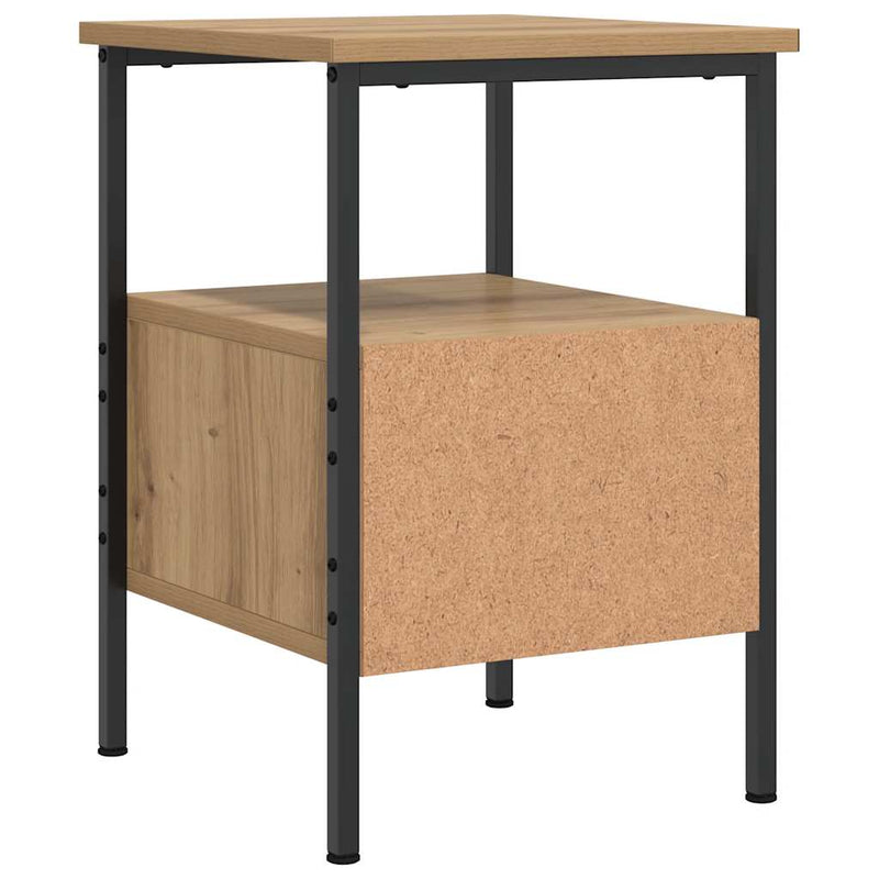 vidaXL 2 db kézműves tölgy színű szerelt fa éjjeliszekrény 34x36x50 cm