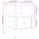 vidaXL 2 db kézműves tölgy színű szerelt fa éjjeliszekrény 34x36x50 cm