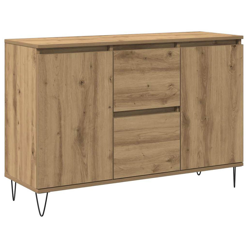 vidaXL kézműves tölgy színű szerelt fa tálalószekrény 101,5 x 35 x 70 cm
