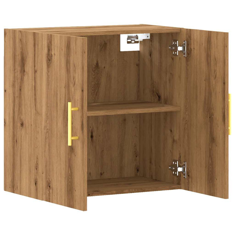 vidaXL kézműves tölgy színű szerelt fa faliszekrény 60 x 31 x 60 cm