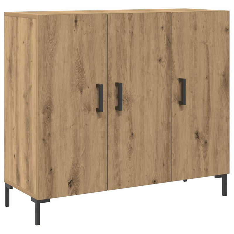 vidaXL kézműves tölgy színű szerelt fa tálalószekrény 90 x 34 x 80 cm