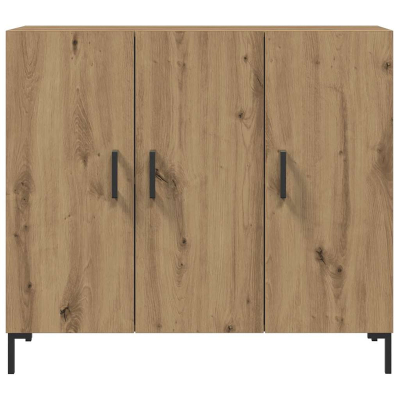 vidaXL kézműves tölgy színű szerelt fa tálalószekrény 90 x 34 x 80 cm
