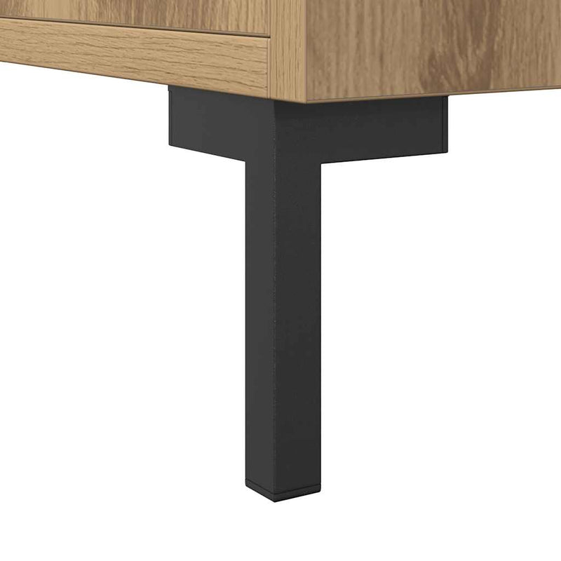 vidaXL kézműves tölgy színű szerelt fa tálalószekrény 90 x 34 x 80 cm