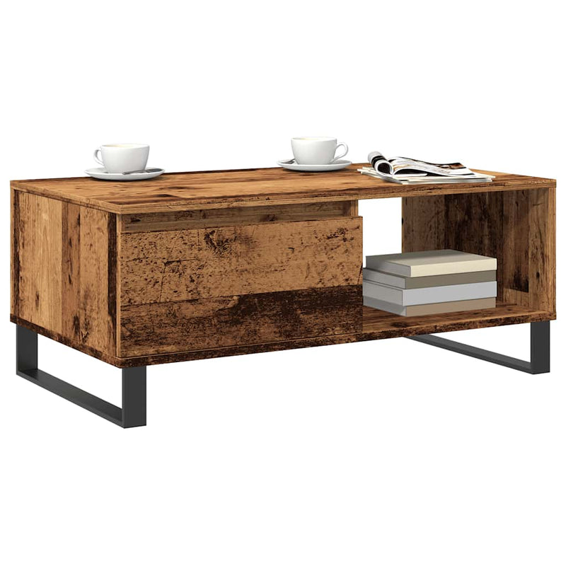 vidaXL antik fa színű szerelt fa dohányzóasztal 90 x 50 x 36,5 cm