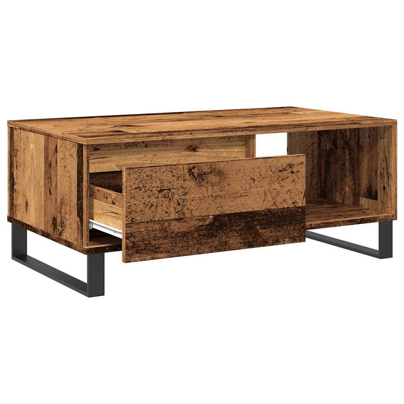 vidaXL antik fa színű szerelt fa dohányzóasztal 90 x 50 x 36,5 cm