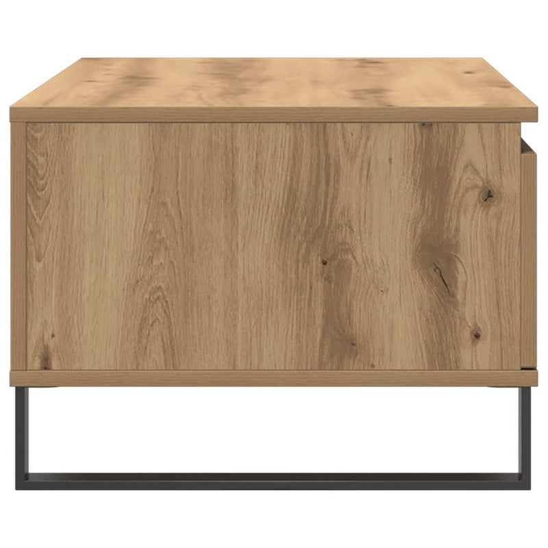 vidaXL kézműves tölgy színű szerelt fa dohányzóasztal 90x50x36,5 cm