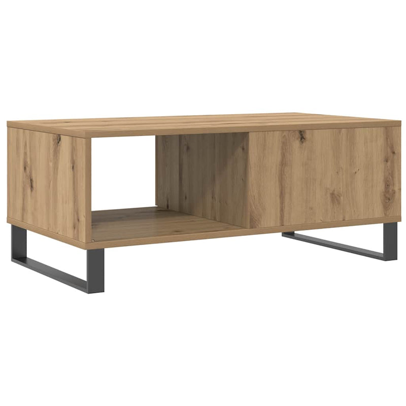 vidaXL kézműves tölgy színű szerelt fa dohányzóasztal 90x50x36,5 cm
