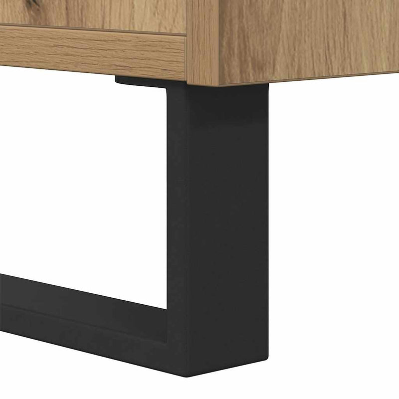 vidaXL kézműves tölgy színű szerelt fa dohányzóasztal 90x50x36,5 cm
