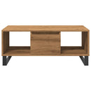 vidaXL kézműves tölgy színű szerelt fa dohányzóasztal 90x50x36,5 cm