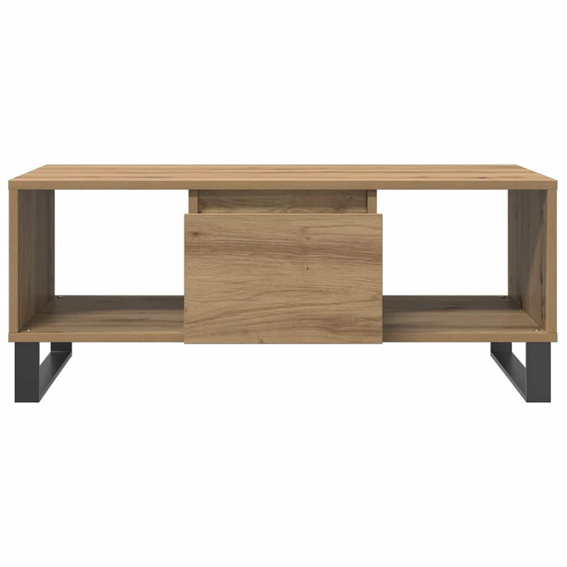 vidaXL kézműves tölgy színű szerelt fa dohányzóasztal 90x50x36,5 cm