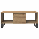 vidaXL kézműves tölgy színű szerelt fa dohányzóasztal 90x50x36,5 cm