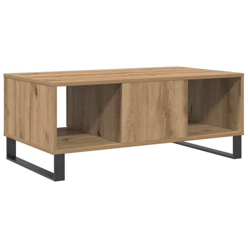 vidaXL kézműves tölgy színű szerelt fa dohányzóasztal 90x50x36,5 cm