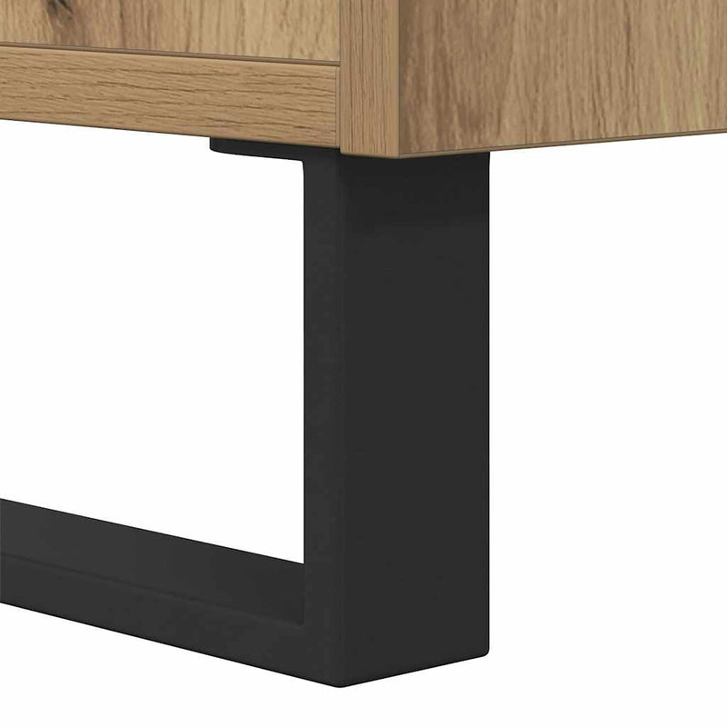 vidaXL kézműves tölgy színű szerelt fa dohányzóasztal 90x50x36,5 cm