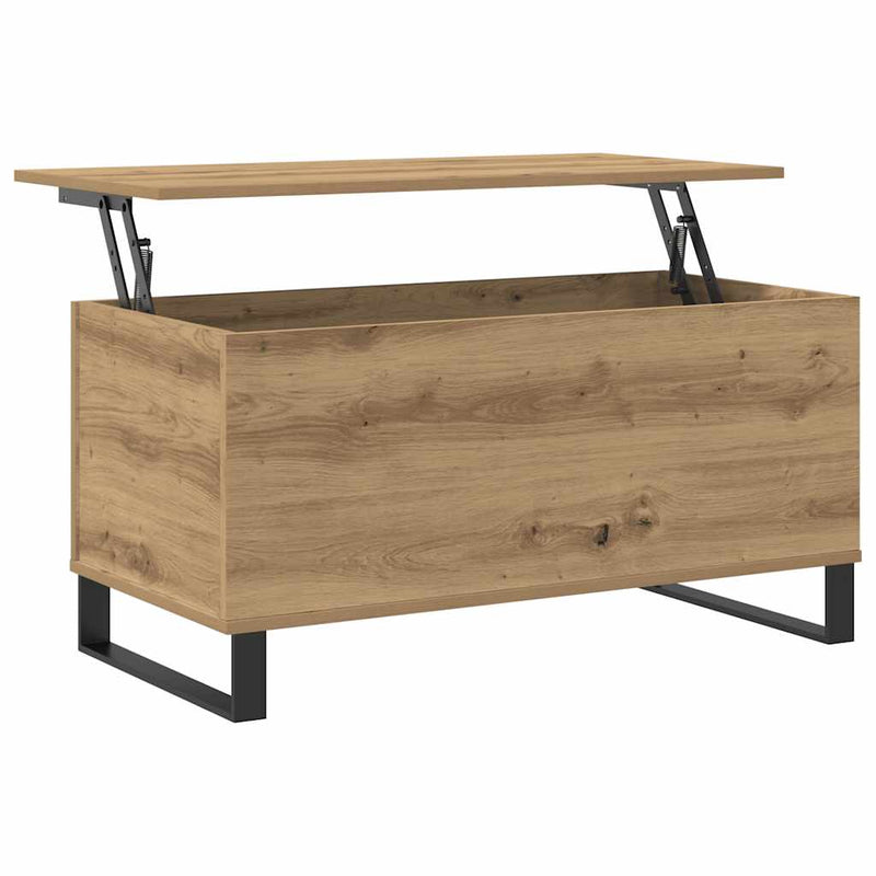 vidaXL kézműves tölgy színű szerelt fa dohányzóasztal 90x44,5x45 cm