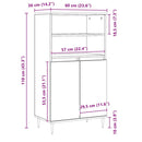 vidaXL kézműves tölgy színű szerelt fa magasszekrény 60 x 36 x 110 cm
