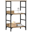 vidaXL kézműves tölgy színű szerelt fa könyvszekrény 50x33x82 cm