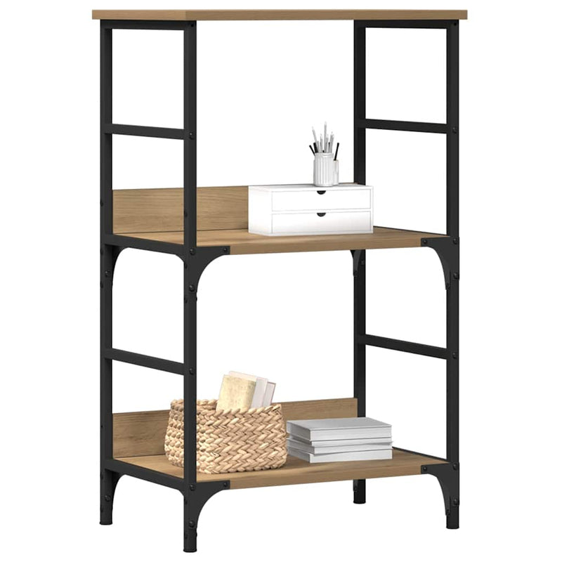 vidaXL kézműves tölgy színű szerelt fa könyvszekrény 50x33x82 cm