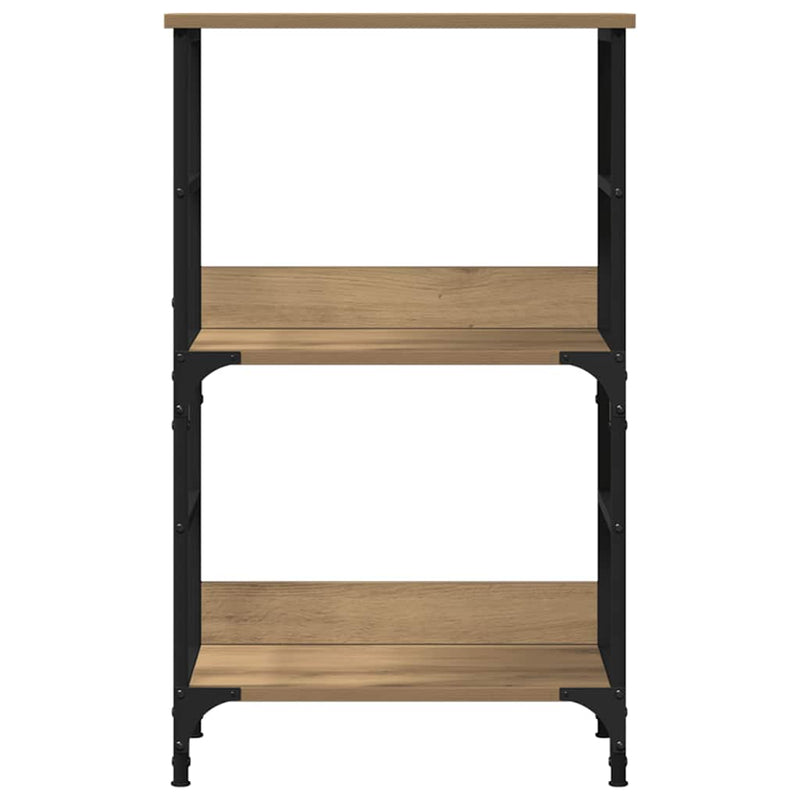 vidaXL kézműves tölgy színű szerelt fa könyvszekrény 50x33x82 cm