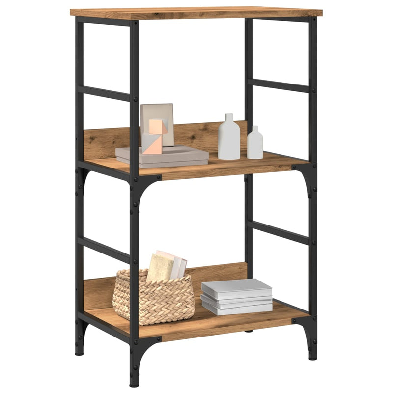 vidaXL kézműves tölgy színű szerelt fa könyvszekrény 50x33x82 cm