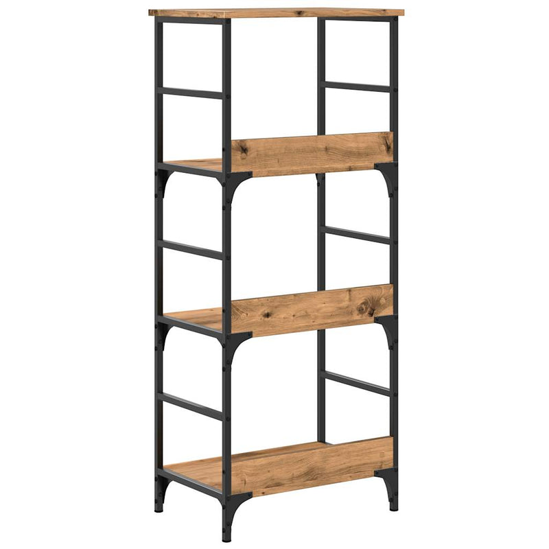 vidaXL kézműves tölgy színű szerelt fa könyvszekrény 50x33x117,5 cm