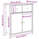 vidaXL kézműves tölgy színű szerelt fa tálalószekrény 70 x 30 x 80 cm
