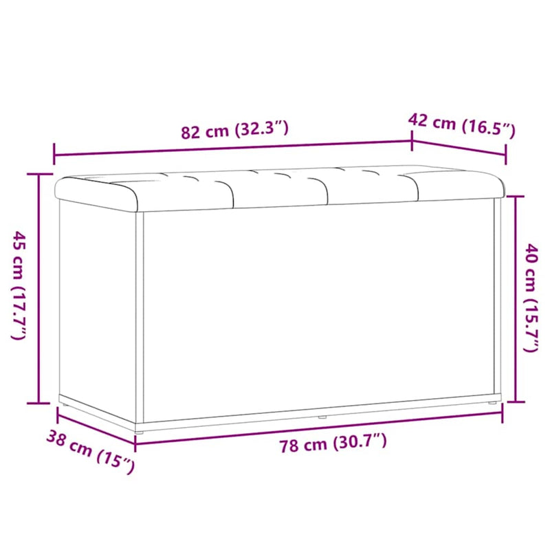 vidaXL kézműves tölgyfa tárolópad 82 x 42 x 45 cm redőzött fa