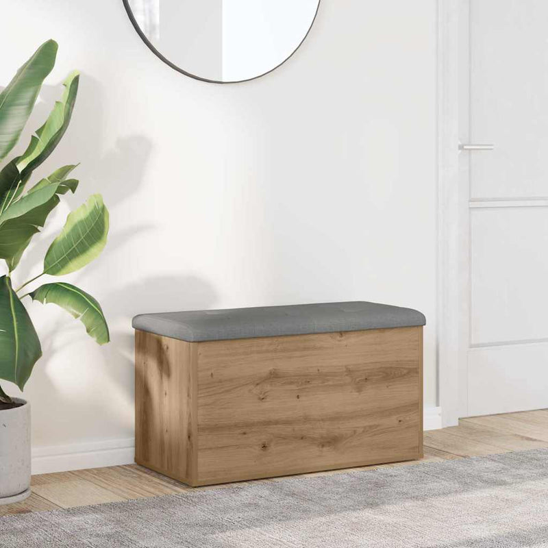 vidaXL kézműves tölgyfa tárolópad 82 x 42 x 45 cm redőzött fa
