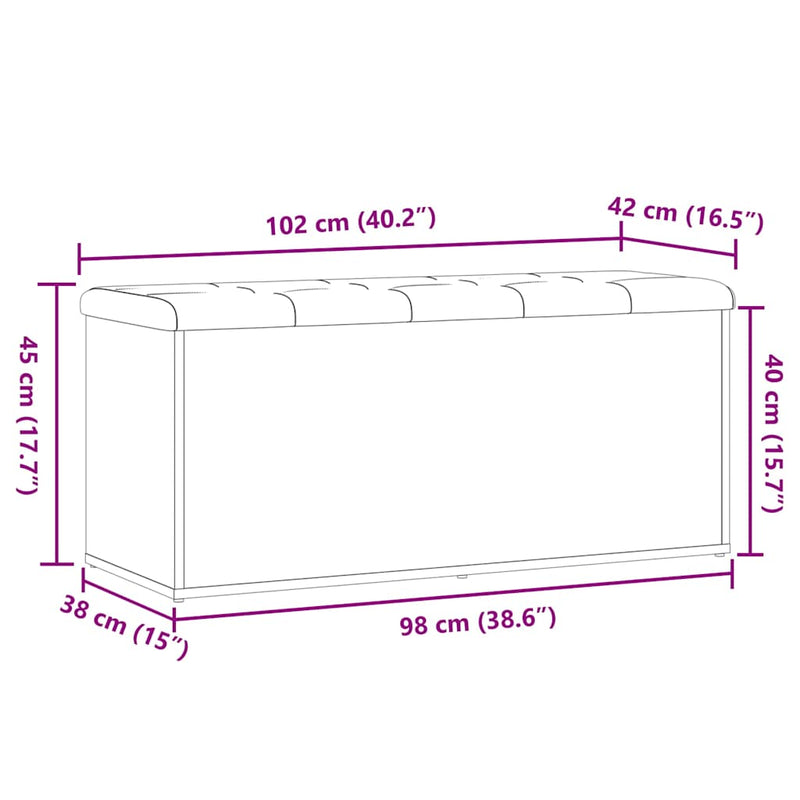 vidaXL antik fa szerelt fa tárolópad 102x42x45 cm