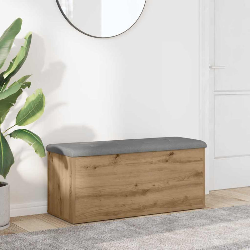 vidaXL kézműves tölgyfa tárolópad 102 x 42 x 45 cm rétegelt fából