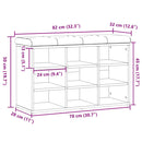 vidaXL antik fa szerelt fa cipőtároló pad 82x32x50 cm