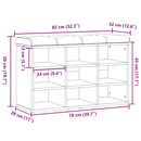 vidaXL antik fa szerelt fa cipőtároló pad 82x32x50 cm